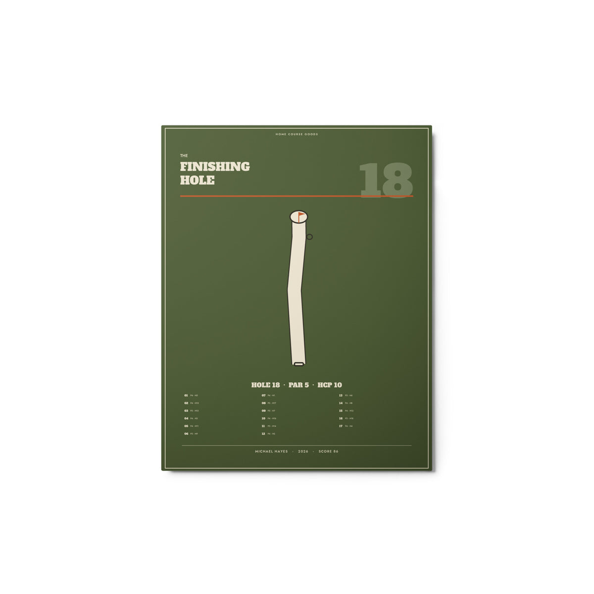 The Finishing Hole, a metal print of a golf course's eighteenth hole