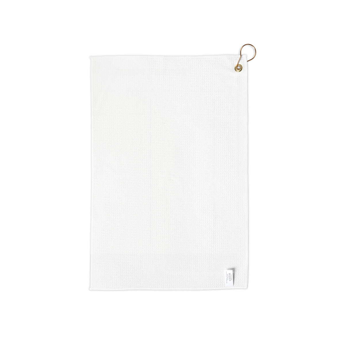 The plain back of the full course golf towel, with its bag clip