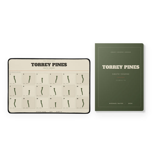 The Desk Set — the Home Course Desk Mat and the Home Course Journal, both drawn from the same golf course