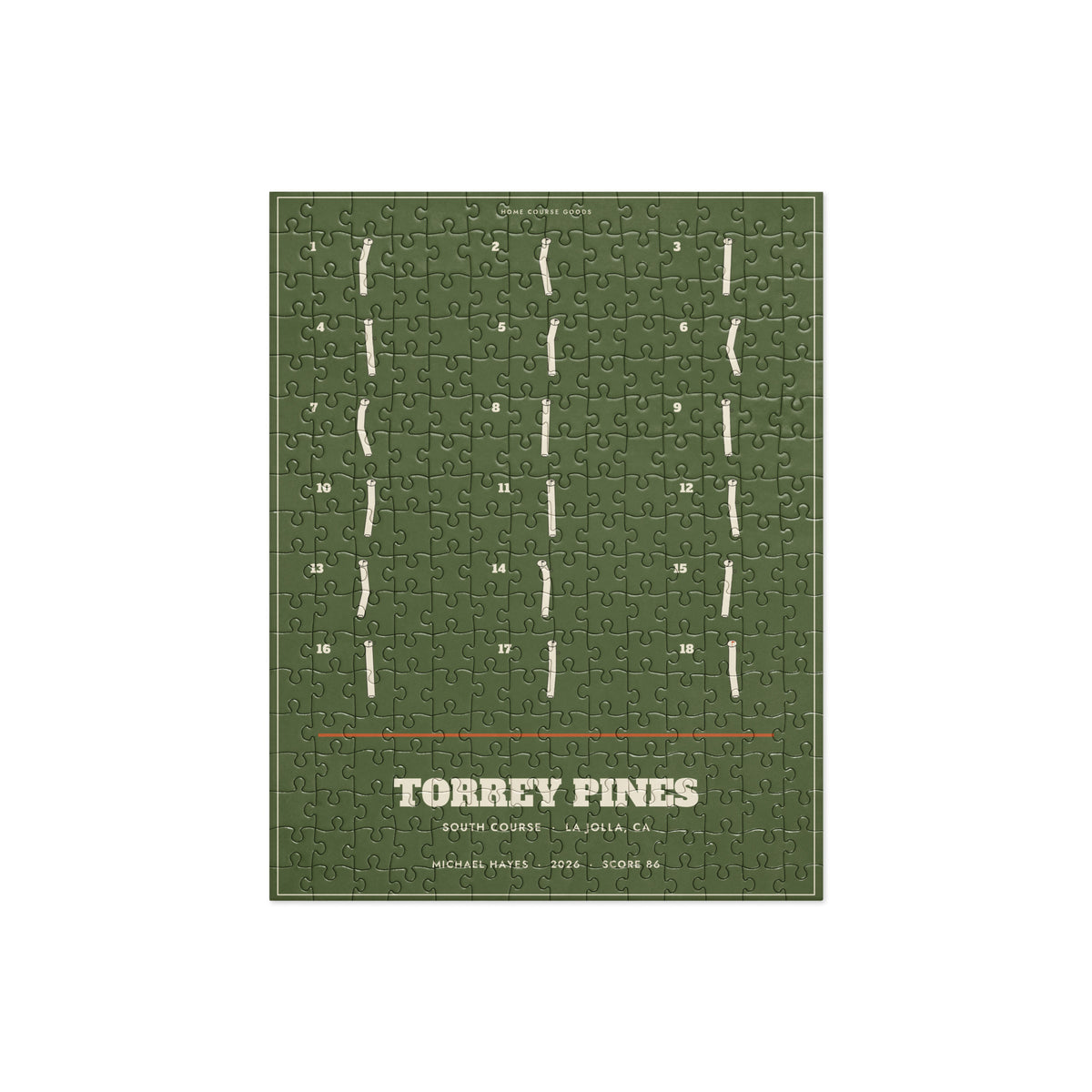 The Home Course Puzzle, a jigsaw puzzle printed with a golf course map