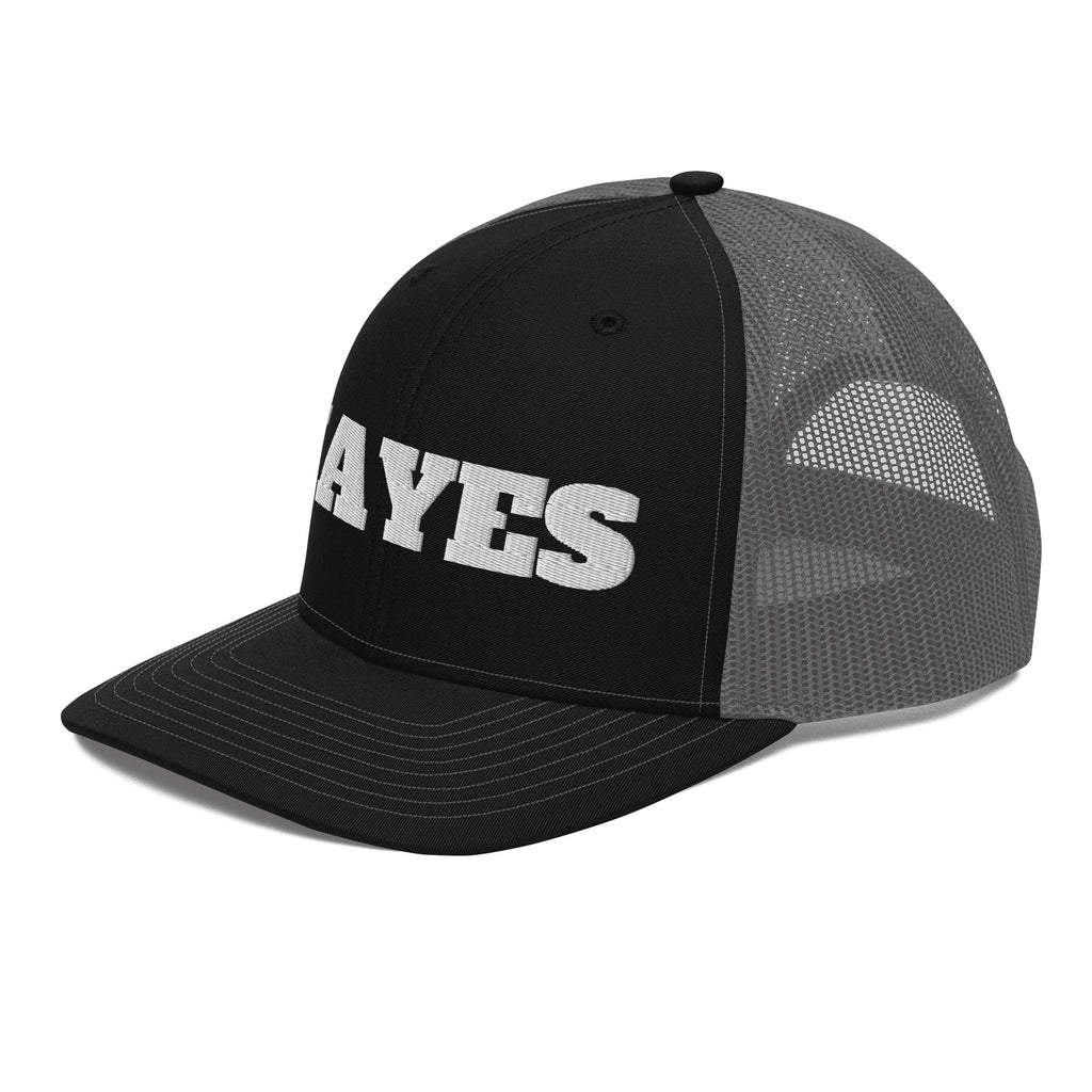 Another view of the embroidered trucker cap