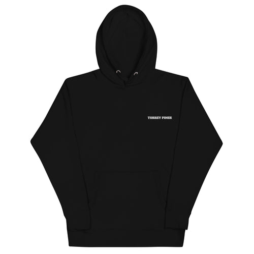 A heavyweight hoodie embroidered on the chest with the golfer's name or home course